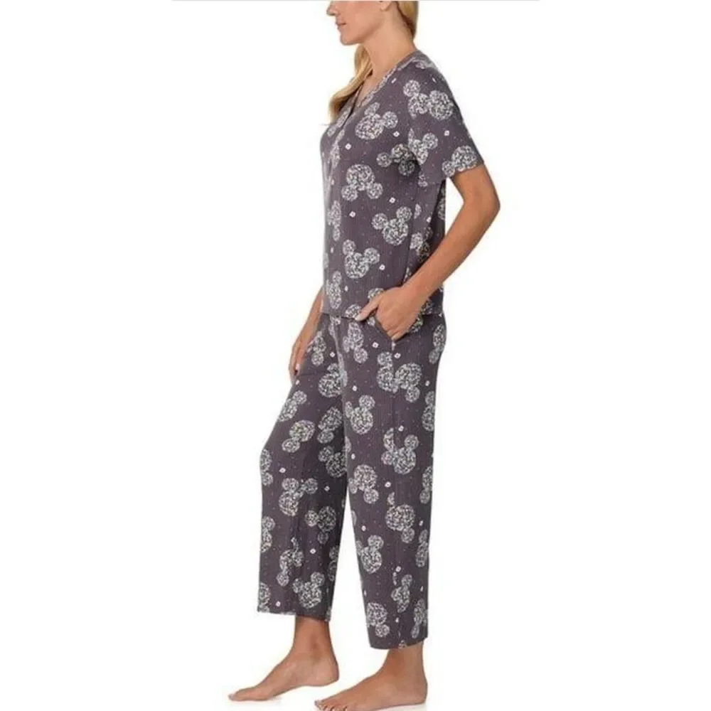 NEW NWT Stretchy Sz Small Pants & Shirt MICKEY MOUSE Pajama Lounge Set DISNEY - Picture 2 of 6